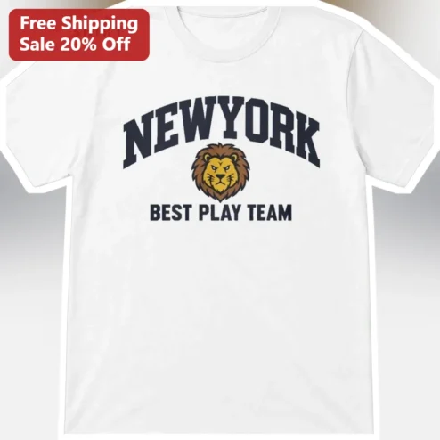 New York Best Play Team Tee, NYC Sports Fan Graphic T-Shirt for Men and Women