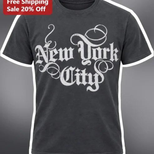 New York City Vintage Gothic Typography Distressed Tee Unisex Graphic T-Shirt Gift for NYC Lovers