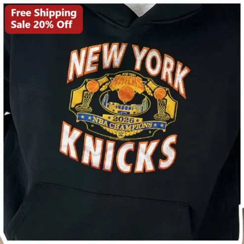 New York Knicks 2026 NBA Champions Vintage Hoodie Black Pullover