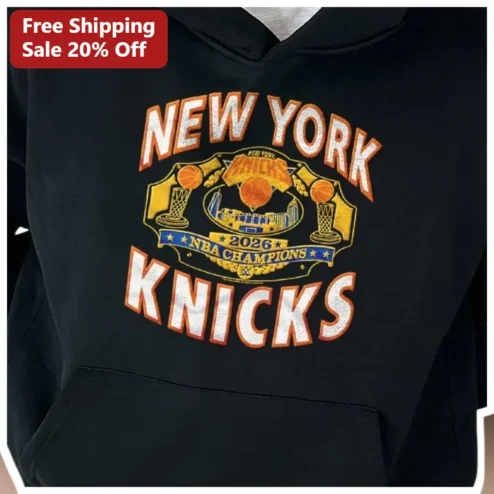 New York Knicks Vintage Distressed Hoodie Black Retro Basketball Fan Apparel