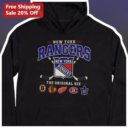 New York Rangers Original Six Vintage Hockey Hoodie NHL Fan Gift