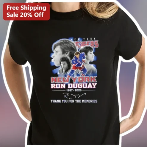 New York Rangers Ron Duguay Thank You For The Memories Tee Vintage Hockey Fan Gift available at our Chicago, Illinois warehouse