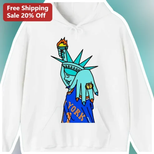 New York Statue of Liberty Basketball Hoodie Funny NYC Sports Fan Gift