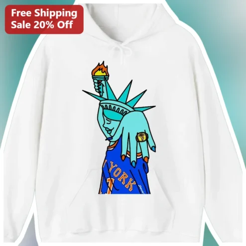 New York Statue of Liberty Knicks Hoodie NYC Sports Fan Gift
