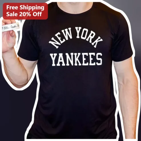 New York Yankees Tee Classic Varsity Style Cotton T-Shirt for Men Women Baseball Fans