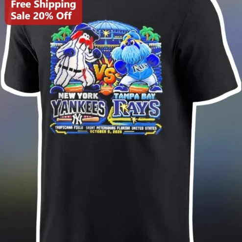 New York Yankees vs Tampa Bay Rays Tee ALDS Game 3 Mascot Boxing Graphic Shirt