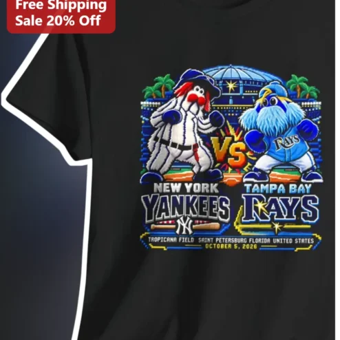 New York Yankees vs Tampa Bay Rays Tee Jack and Raymond Mascots Baseball Rivalry Game Day Shirt