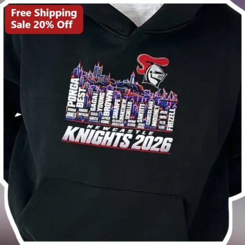 Newcastle Knights 2026 Hoodie Black Rugby League Fan Merch Custom Name Gift