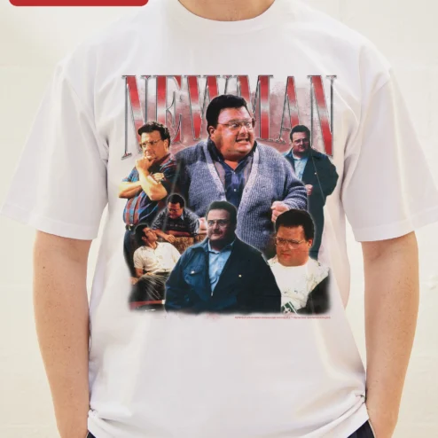 Customer in Chicago, Illinois wearing Newman Seinfeld Character Graphic Tee Vintage Sitcom Fan Gift