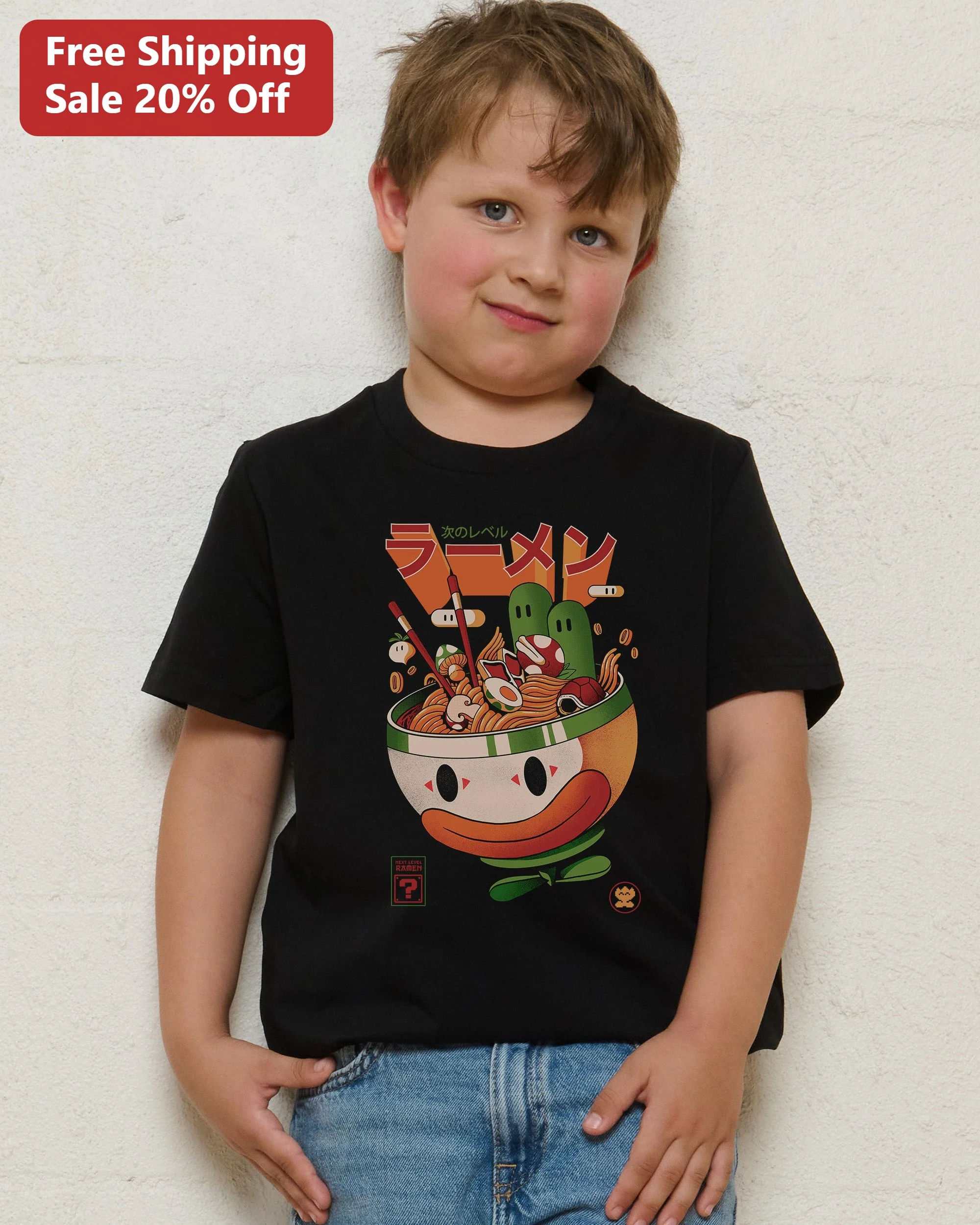 Next Level Ramen Tee Kids Kawaii Japanese Food Graphic T-Shirt Gift for Boys Girls