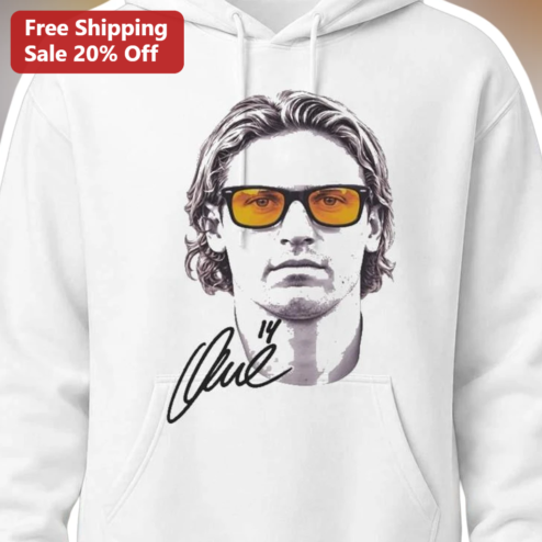 Neymar Jr Signature Portrait Hoodie White Soccer Fan Gift