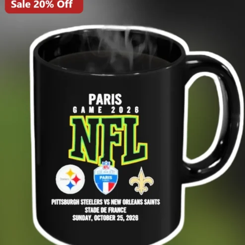 NFL Paris Game 2026 Steelers vs New Orleans Saints Mug Stade de France Souvenir