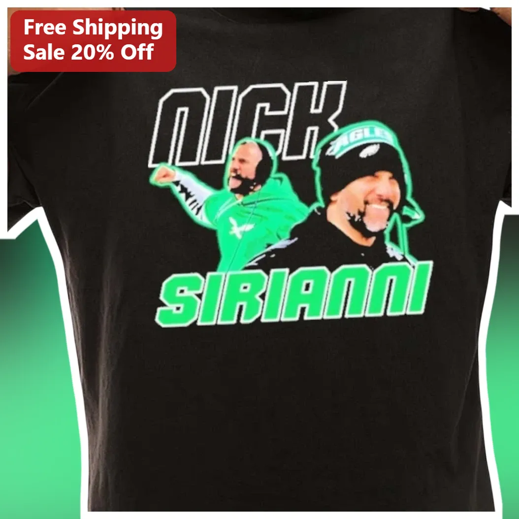 Nick Sirianni Tee Philadelphia Eagles Coach Retro Kelly Green Graphic T-Shirt