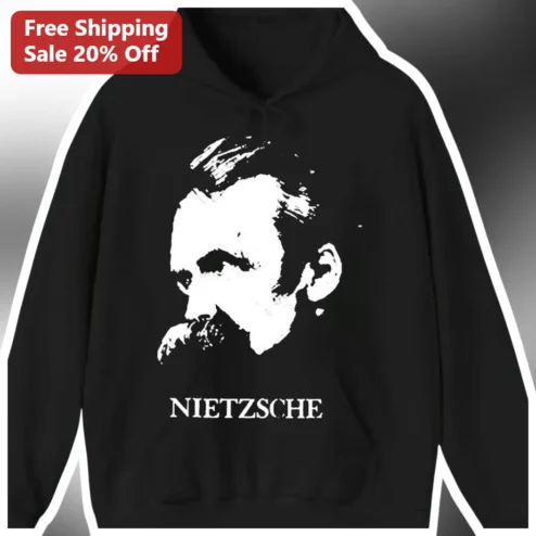 Nietzsche Hoodie Friedrich Nietzsche Philosophy Gift for Intellectuals Existentialism Streetwear Apparel