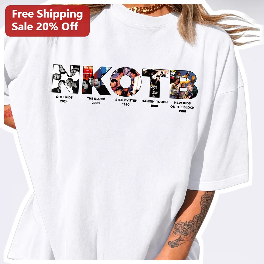 NKOTB New Kids On The Block Vintage Album Timeline Tee Retro Boy Band Merch Gift