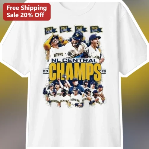NL Central Champs Milwaukee Brewers Baseball Tee National League Division Champions Fan Shirt