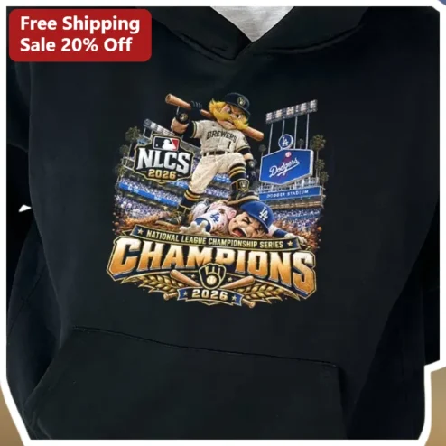NLCS 2026 National League Championship Series Champions Hoodie Bernie Brewer Milwaukee Brewers Los Angeles Dodgers MLB Playoff Fanwear