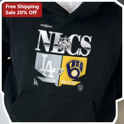 NLCS LA vs Brewers Hoodie Dodgers Milwaukee Baseball Fan Apparel
