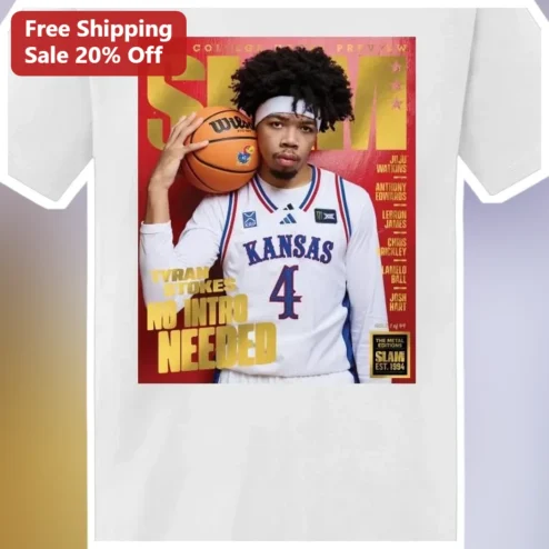 NO INTRO NEEDED Tyran Stokes Kansas Jayhawks Basketball Tee available at our Chicago, Illinois warehouse