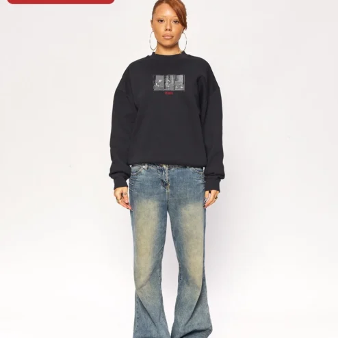 NO JUDGMENTS Sweatshirt Women's Graphic Crewneck Pullover Streetwear Comfort Gift