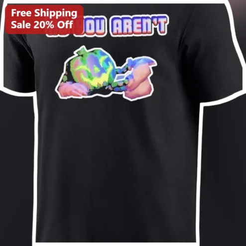 No You Aren't Meme Tee Vaporwave Aesthetic Funny Sarcastic Graphic T-Shirt for Men Women available at our Chicago, Illinois warehouse