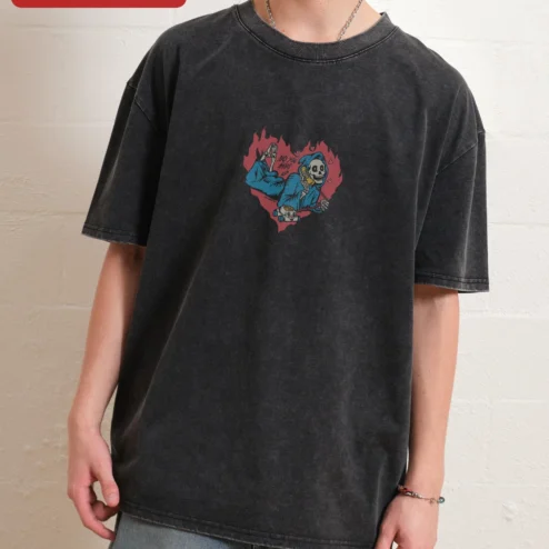 No You Hang Up Skeleton Phone Call Graphic Tee Vintage Streetwear Shirt