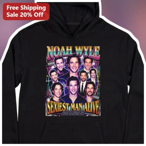 Noah Wyle Sexiest Man Alive Hoodie The Pitt Fan Gift Black Pullover available at our Chicago, Illinois warehouse
