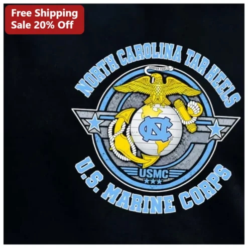North Carolina Tar Heels US Marine Corps Veteran Tee UNC Alumni Gift