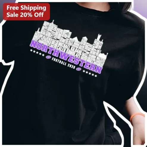 Northwestern Football Tee Wildcats Game Day Apparel Personalized Name Gift for Alumni Fans