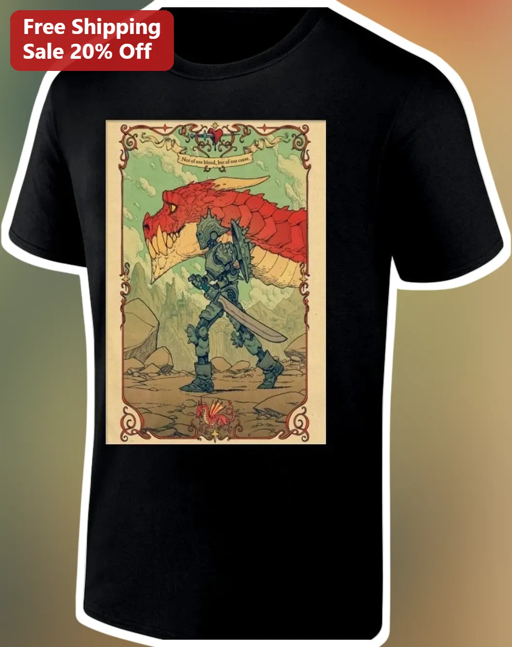 Not of One Blood But of One Cause Tee Acts 17:26 Christian Unity Fantasy Knight D&D Shirt