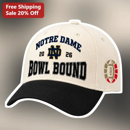 Notre Dame Bowl Bound Hat Fighting Irish College Football Fan Gear Personalized Class of Year Gift