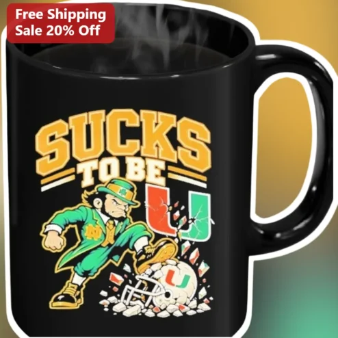 Notre Dame Leprechaun Sucks To Be U Mug College Football Rivalry Gift