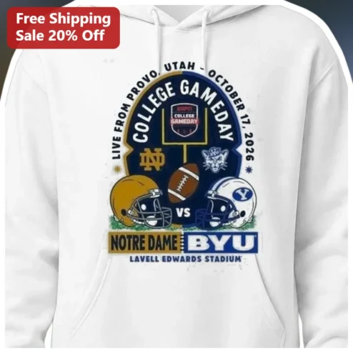 Notre Dame Vs BYU College GameDay Hoodie LaVell Edwards Stadium Provo Utah Vintage Football Fan Gift