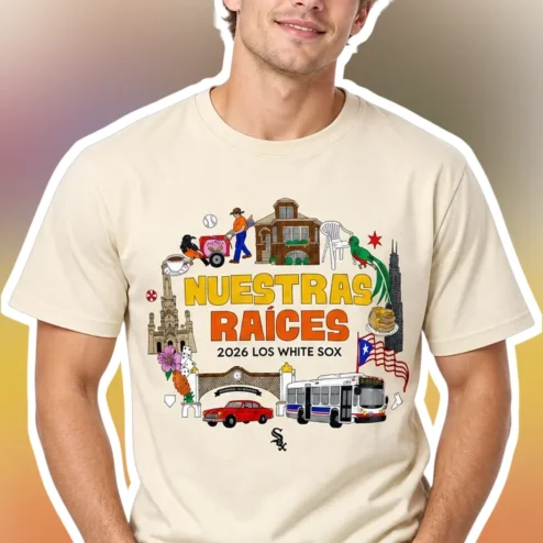 Nuestras Raices 2026 Los White Sox Graphic Tee Puerto Rican Baseball Heritage Shirt
