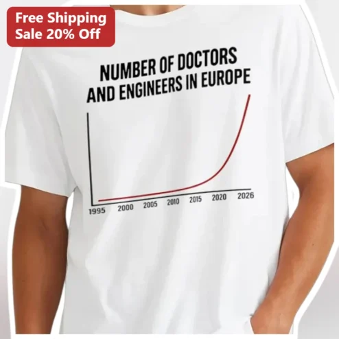 Number Of Doctors And Engineers In Europe Tee Funny Medical Engineering Statistic Chart Shirt Gift For Professionals