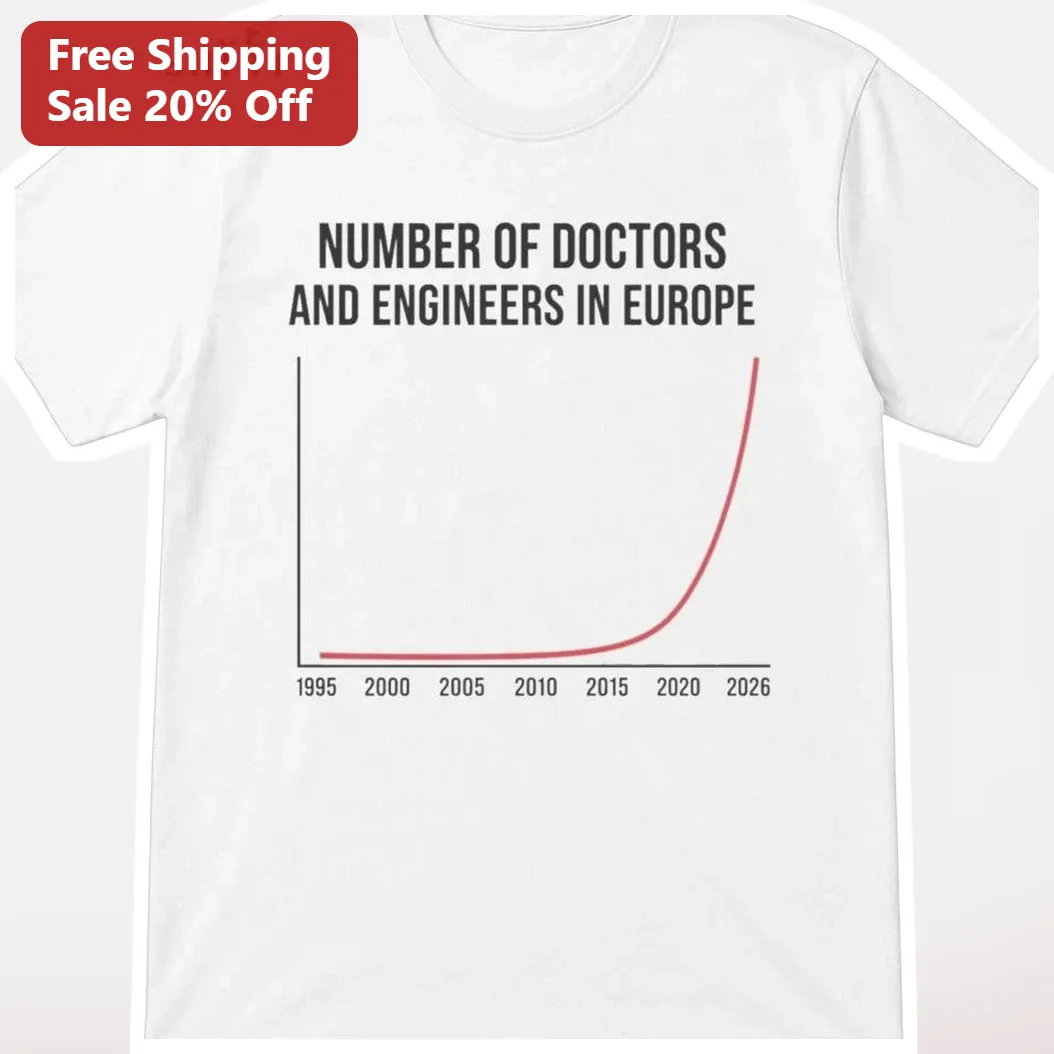 Number Of Doctors And Engineers In Europe Tee Funny Medical Workforce Data Graph Shirt For Healthcare Professionals