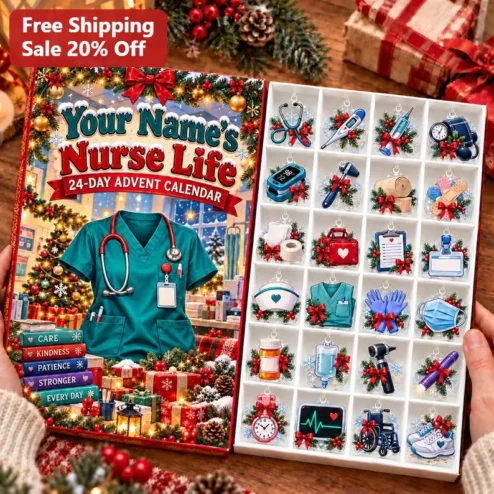 Nurse Life 24-Day Advent Calendar Ornament Set Christmas Gift for Nurses Healthcare Workers