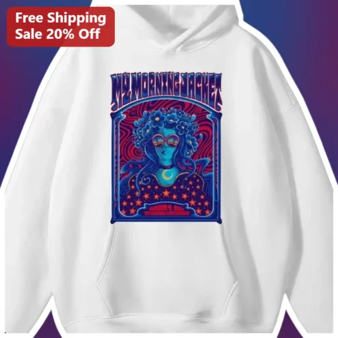 NY Morning Raches Hoodie Psychedelic Retro Concert Poster Graphic Pullover for Men Women Fall Winter