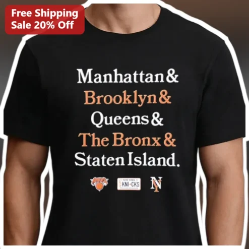 NYC Boroughs Manhattan Brooklyn Queens Bronx Staten Island Tee
