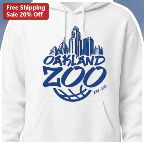 Oakland Zoo Est. 2011 Hoodie Urban Skyline Graphic Pullover for Men Women
