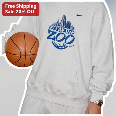 Oakland Zoo Vintage Crewneck Sweatshirt Golden State Warriors Basketball Fan Gear