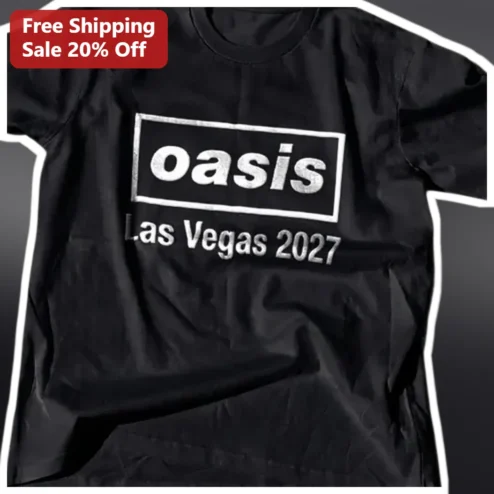 Oasis Las Vegas 2027 Tee Britpop Band Merch Concert Tour Gift for Music Fans