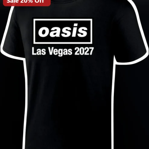 Oasis Las Vegas 2027 Tour Band Merch Graphic Tee for Men Women