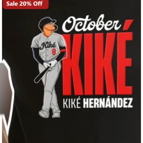 October Kiké Tee Kiké Hernández Baseball Fan Gift Black Graphic T-Shirt for MLB Red Sox Supporters