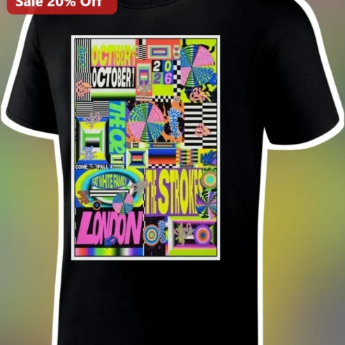 October Month Graphic Tee Retro Gig Poster Style Indie Rock Music Fan Gift