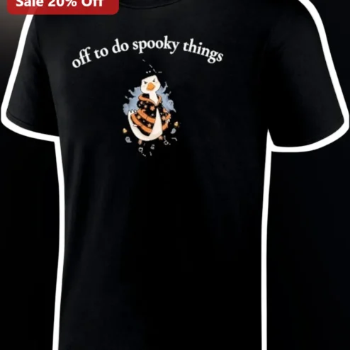 Off To Do Spooky Things Cute Witch Duck Halloween Graphic Tee