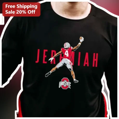 Ohio State Buckeyes Football Player Catch Graphic Tee Custom Name Number Gift for Men Women
