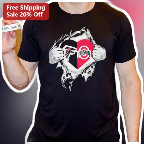 Ohio State Buckeyes Superman Rip Graphic Tee NFL NCAA Crossover Gift