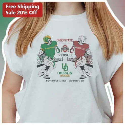 Ohio State Buckeyes Versus Oregon Ducks Vintage Football Graphic Tee