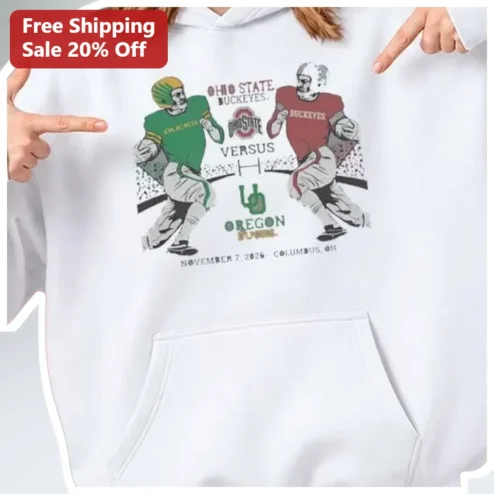 Ohio State Buckeyes vs Oregon Ducks Vintage Football Rivalry Hoodie Game Day Fan Apparel
